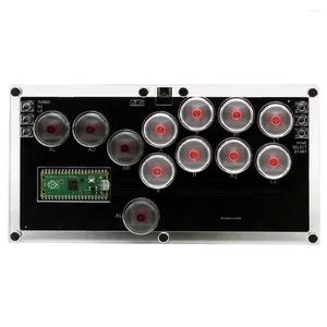 Spelkontroller Mini Hitbox Sallybox med Gamerfinger Caps LED Light Fighting Stick Controller Wasd Mixbox Mechanical Switches Support PC