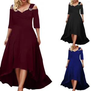 Casual Dresses Sexy Off Shoulder Party for Women Fashion Futterfly Brosch Wrap V Neck High midje Eveing ​​Dress Elegant Wedding Clows