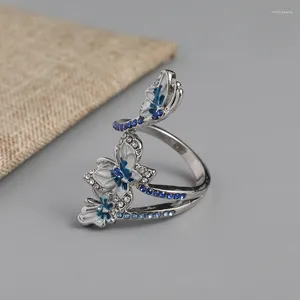Cluster-Ringe Charms Olivenbaum Zweig Blätter Offener Ring für Frauen Mädchen Hochzeit Verstellbarer Knöchel-Finger-Schmuck