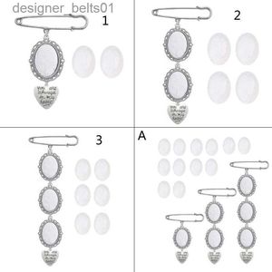 Stift broscher bröllop bukett foto charm diy stift brosch making kit lacy ram charm oval bildram med hänge för semesterhjärtat231120