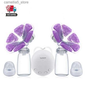 Breastpumps Real Bubee Single double Electric Breast Pump With Milk Bottle Infant Usb Bpa Free Powerful Breast Pumps Baby Breast Feeding Q231121