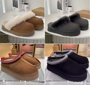 Designer Fluffy Slipper Australia Platforma Kapcia UG Scuffs Wool Buty Sheepskin Fur PRAWDZIWE KLASYKA MARKA Casual Women Outsid Slider Uggsity Buty