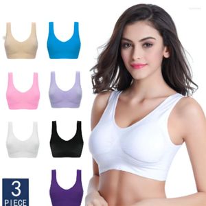 Bras 3pcs/Lot Seamless For Women Push Up Plus Size No Pad Bralette Brassiere Sexy Active Sports Comfortable Wireless
