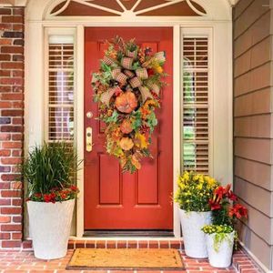 Decorative Flowers Wreath Artificial Hanging Ornaments Gifts Multipurpose Scene Layout Props Large Bow For Window Outdoor Backyard Porch