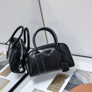 Luxus-Designer-Tasche, hochwertige antike Boston-Handtasche, Männer und Frauen, reines schwarzes Leder, Reisetasche, Einkaufstasche
