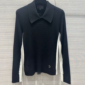 24SS FW Women Swatters Knits Designer Tops Wełna Wełna Pullover Marka pasa Runka Marka Projektanta Top Koszulka Wysokiej klasy elastyczność koraliki koraliki na dzianiny Koszule Blouson