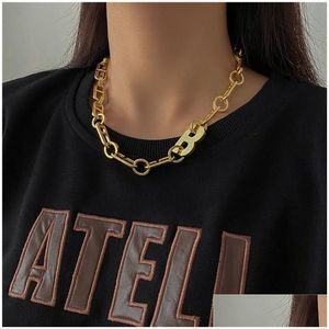 Chains Thick Letter B Chain Choker Necklace Women Copper Alloy Minimalist Chunky Collar Necklaces Jewelry 2021 Drop Delivery Dhgarden Otlok