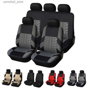 Siedziny samochodowe Covers Covers Pełny zestaw tkaniny premium Universal Fit Automotive dold z przodu poduszka powietrzna kompatybilna z ławką tylną siedzenie do mycia Q231120