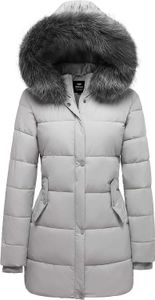 Kurtka zimowa Kobiety zagęszczone długą kurtkę z futrem, odłączonym kapturem ciepły płaszcz śnieżny 117Zkn