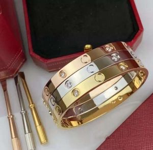 Love Screw Designer's bracelet Channel Jewelry Women's bracelet Classic titanium steel alloy gold plating process color gold/silver/rose never fade not allergic