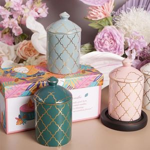 Garrafas de armazenamento estilo Jar vazio Jar Diy Vaso Caixa de caneta de escova de beleza com tampa Vaso de flor de lata de cerâmica e garrafa
