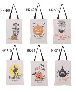 Party 6 Types Halloween Canvas Sack Spider Pumpkin Tote Bag Drawstring Sacks Candy Gift Trick or Treat Bags Parties Decoration7332480