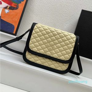 Patchwork Tofu Bag Sheepskin Crossbody Umhängetaschen Damen Kalbsleder Shoulder Messenger Organ Bag Fashion 22 Handtaschen Purse Simplicity Diamond Lattice Wallet