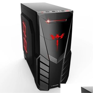 Custodie per computer Custodia da gioco Atx Scatola torre per PC Micro-Atx Itx Pannello laterale trasparente per custodia per giocatori - Computer con consegna a goccia nera N Dhkyk