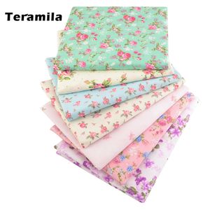 Fabric Teramila Rose Printed Cotton Fabrics by the Meter for Sewing Fabrics in Meter Bedding Sets Quilts Patchwork Dress 230419
