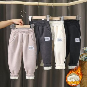 Trousers Winter Boys Thick Pants Kids Plus Velvet Warm Trousers Children Padded Cotton Long Pants Autumn Casual Sports Pants 2-12Y 231120