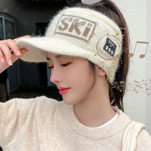 Wide Brim Hats Wireless Headphones Bluetooth Sport Earphone Cap Winter Hands-free Call Music Knitted Baseball Hat Earbuds For All Smart