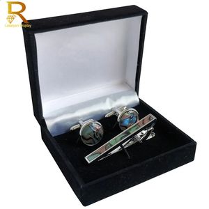 Jewelry Boxes Wholesale Black Velvet Cufflinks Gift Box Men Shirt Gemelos Carrying Case Cuff Link Tie Clip 70x80mm 231118