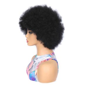 yielding Explosive head wig head cover microwave curly hair fluffy wig head cover Short Wig head cover