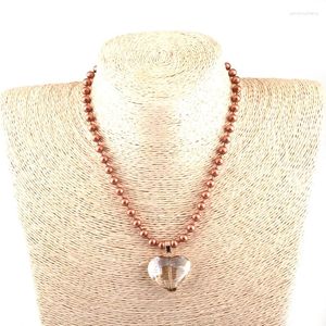 Collane con ciondolo Collana etnica con pendente a forma di cuore, gioielli tribali bohémien, con perline