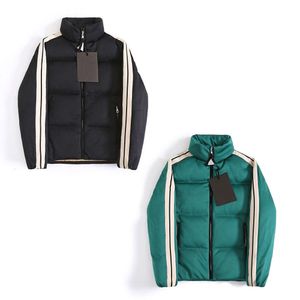 23SS varsity parka designer ytterkläder män färgglada stripe rockar broderi palm jackor kappa huva ner bomullsjacka toppversion super jacka