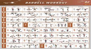 Langhantel Workout -Übung Poster Bodybuilding Guide Fitness Fitnessstudios Chart Art Geschenke Seidendruck Poster3819964