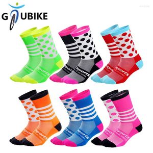 GTUBIKE – chaussettes de sport résistantes à l'usure, Anti-déodorant, respectueuses de la peau, cyclisme, équipe professionnelle imprimée, pour hommes et femmes, course à pied