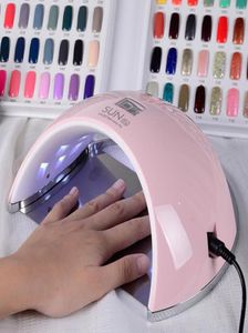 Secadores de unhas SUNUV SUN6 48W Dual UV LED Lâmpada Secador Gel Polonês Cura Luz com Fundo 30s60s99s Temporizador LCD Display2975451