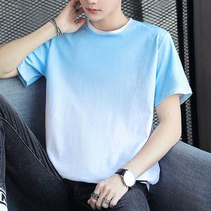 T-shirt da uomo Fashion O-Ne All-match Gradient T-Shirt Men's Cloing 2023 Summer New Loose Casual Pullover T-shirt coreana a maniche corte