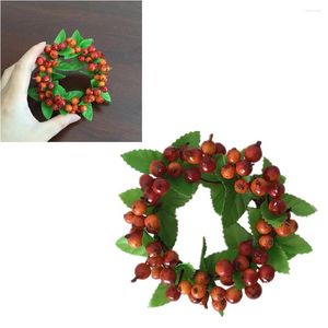 Decorative Flowers 2 PCS Artificial Flower Garland Autumn Berries Wreath Cabinet Berry Decor