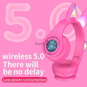 Apple Cell Phone Unicorn Cat Ear Bluetooth Headphones Children Learn To Listen Lessons Gaming Can Call Earphones Cute Anime Gift Cool Headset YQ