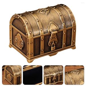 Jewelry Pouches Treasure Box Retro Earring Storage Cases Organizer Trinkets Aluminum Alloy Lock Girl Kids Travel Toys