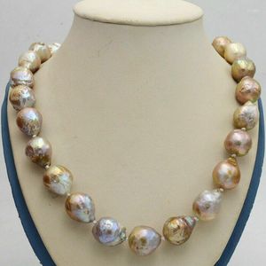 Naszyjniki wisiorek duże 13-16 mm naturalne morze południowe fioletowe wielokolorowe barokowe perłowy Nelala 18 ”