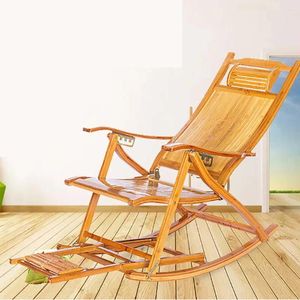 Kamp Mobilya Lounge Sandalyesi Sıradan Katlanabilir Backrest Bambu Rattan İşçilik Öğle Molası Yaz Serin Salıncak Kararlı Sadelik