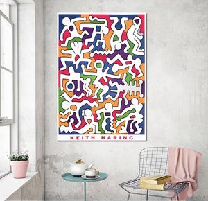 HD -tryckta målningar väggkonst Keith Haring Original Canvas akvarell Poster Heminredning Modulära bilder för sovrum ramverk5783111