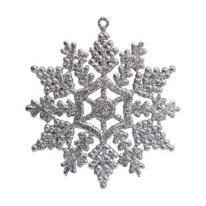 Decorazioni natalizie Polvere glitter oro argento 10 cm Corde di fiocchi di neve Albero di Natale Appeso Ornamenti pendenti Decorazione Feste Suppli Dhegv