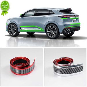 New Carbon Fiber Car Bumper Strip Door Edge Sill Anti-collision Protector Body Vinyl Film Sticker Moulding Auto Styling Accessories