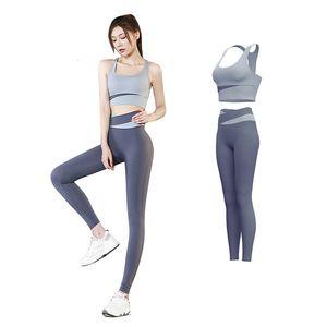 Yoga Kıyafetleri Kadın Yoga Bezi Spor Egzersiz Seti Taytlar ve Mahsul Sütyen Üst Terzyesi Fitness Giysileri Yoga Gym Giyim 230420
