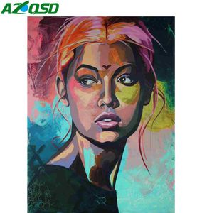 AZQSD Oljemålning av siffror Afrikanska kvinnor Målningar Diy Portrait Paint By Number Canvas Målningssatser 40x50cm No Frame1493194