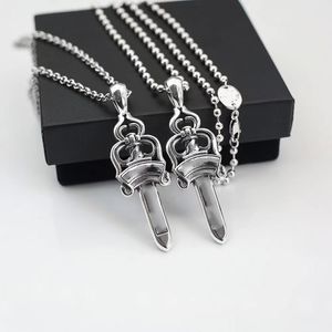 Personalized Holy Sword Chromely heartsly Pendant Thai Silver Necklace: Couple's Big Treasure