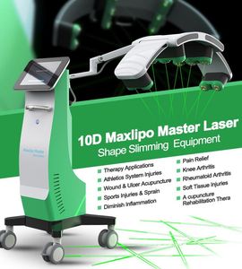 Macchina dimagrante per fisioterapia laser a diodi 10D 532nm Dispositivo rotante per scolpire il corpo con perdita di peso laser freddo a luce verde Lllt Emerald Laser