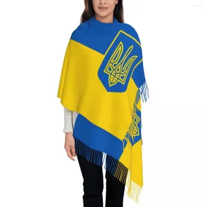 Scarves Ukraine Flag Shawl Wrap For Womens Warm Large Soft Scarf Ukrainian Emblem Military Pashmina