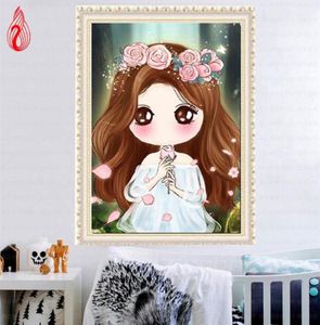 Promotion DIY 5D Full Diamond Embroidery Lovely Girl Round Diamond Painting Cross Stitch Kits Diamond Mosaic Home Decoration9906870