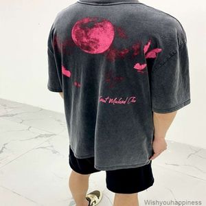 メンズTシャツティーラグジュアリーメンズデザイナーファッション服アメリカンハイストリートセントマイケルチョーダークナイトレジェンドヴィンテージウォッシュオールドショートスリーブTシャツ