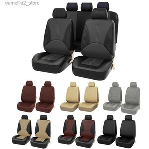 Bilstol täcker 4/9 st läderbilstolskydd för Mitsubishi ASX 308 Eclipse Cross Grandis Montero Lancer Pajero Outlander Seat Cushion Cover Q231120