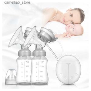 Breastpumps ZK30 Breast Pump Bilateral Milk Pump Baby Bottle Postnatal Electric Milk Extractor Breast Pumps USB Powered Baby Breast Feed Q231120
