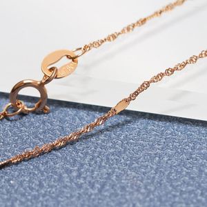 Цепочки AU750 Pure 18K Rose Gold Women Twist Singapore Chain Collece 40-45CML