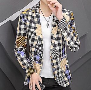 Modedesigner Mens Suits Blazer Cost Classic Casual Floral Print Långärmad Slim Suit Blazer Jacket Autumn and Winter Style M-3XL