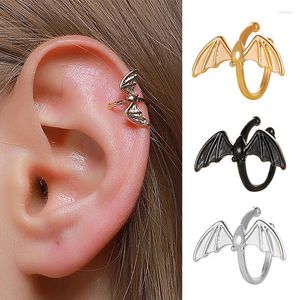 Orecchini con retro gotico carino pipistrello falso piercing auricolari per le donne 1 pezzo punk gotico Halloween Earbone accessori di gioielli di moda all'ingrosso