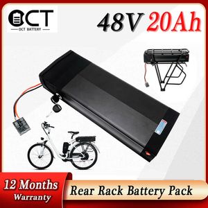 Äkta bakre rack Ebike-batteri 48V 36V 21700 celler Li-ion Electric Bicycle Battery Pack för 1000W 750W 500W 350W MOTOR